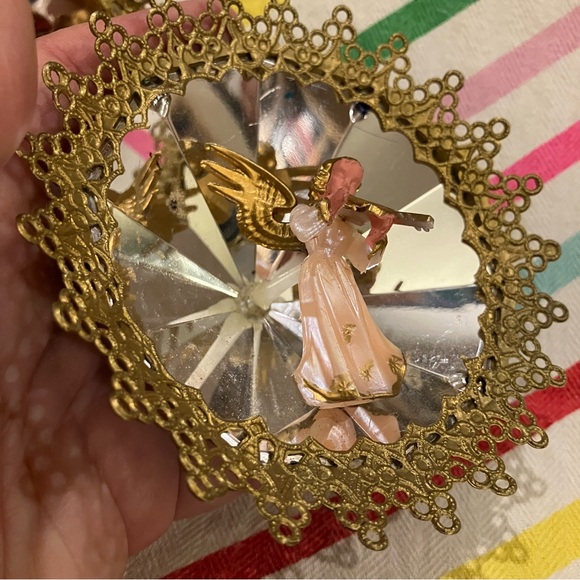 2 Vintage Jewel Brite Plastic Angel Christmas Ornaments 1960s - Picture 5 of 8